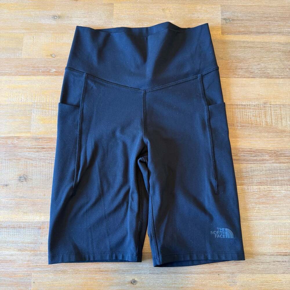 The North Face Active Bike Shorts Black High Rise Pockets Hiking Women Size M